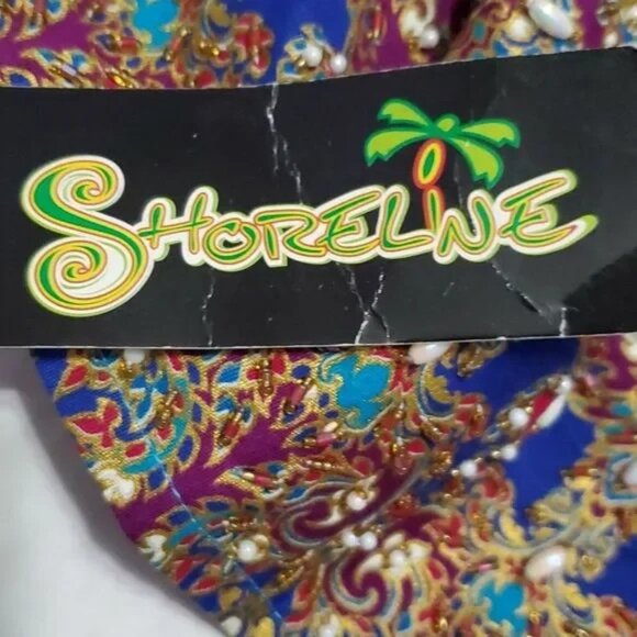 Shoreline Boho Gypsy Turquoise & Brown Beaded Princess Style Mini Dress - Picture 12 of 13